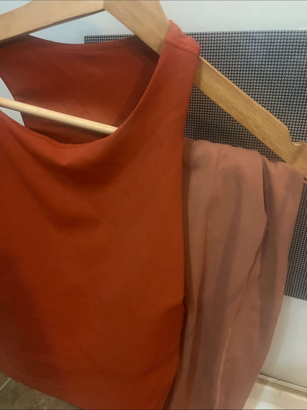 Brown mauve Cozy Leggings full length hidden waist pocket and tank